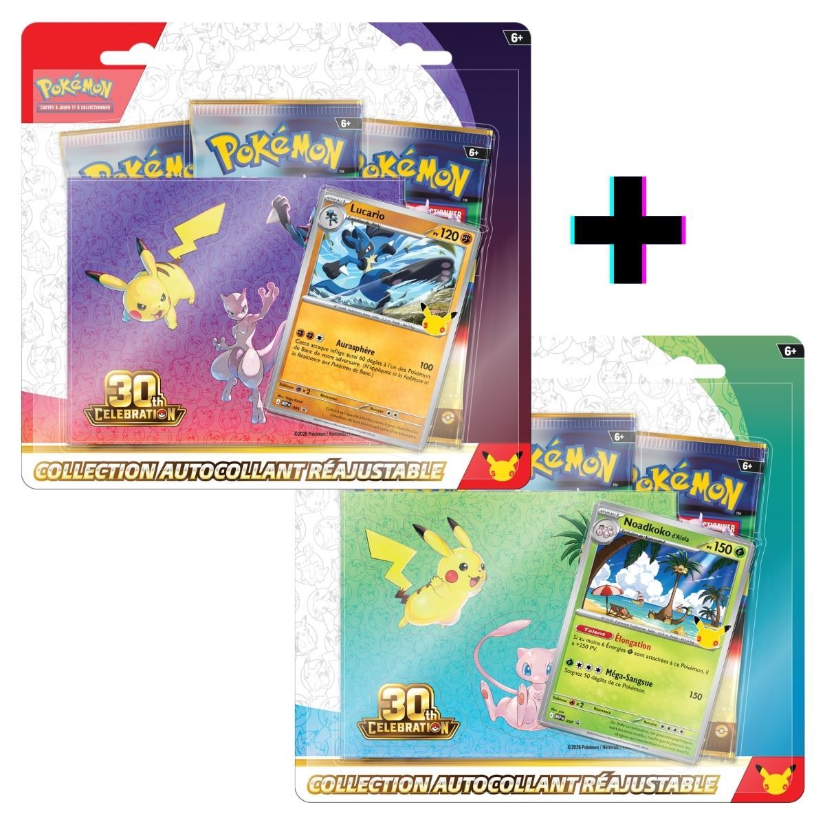 Pokémon 30e anniversaire — Lot de 2 tripacks autocollant (FR)