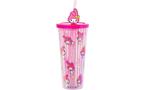 Sanrio My Melody Stripe Pattern 24oz Plastic Cold Cup with Lid and Topper Straw