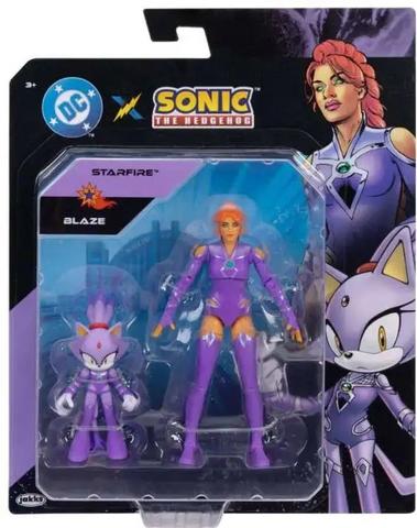Jakks Pacific DC Comics x Sonic the Hedgehog 2.5-in Blaze the Cat and 5-in Starfire Action Figure 2-Pack