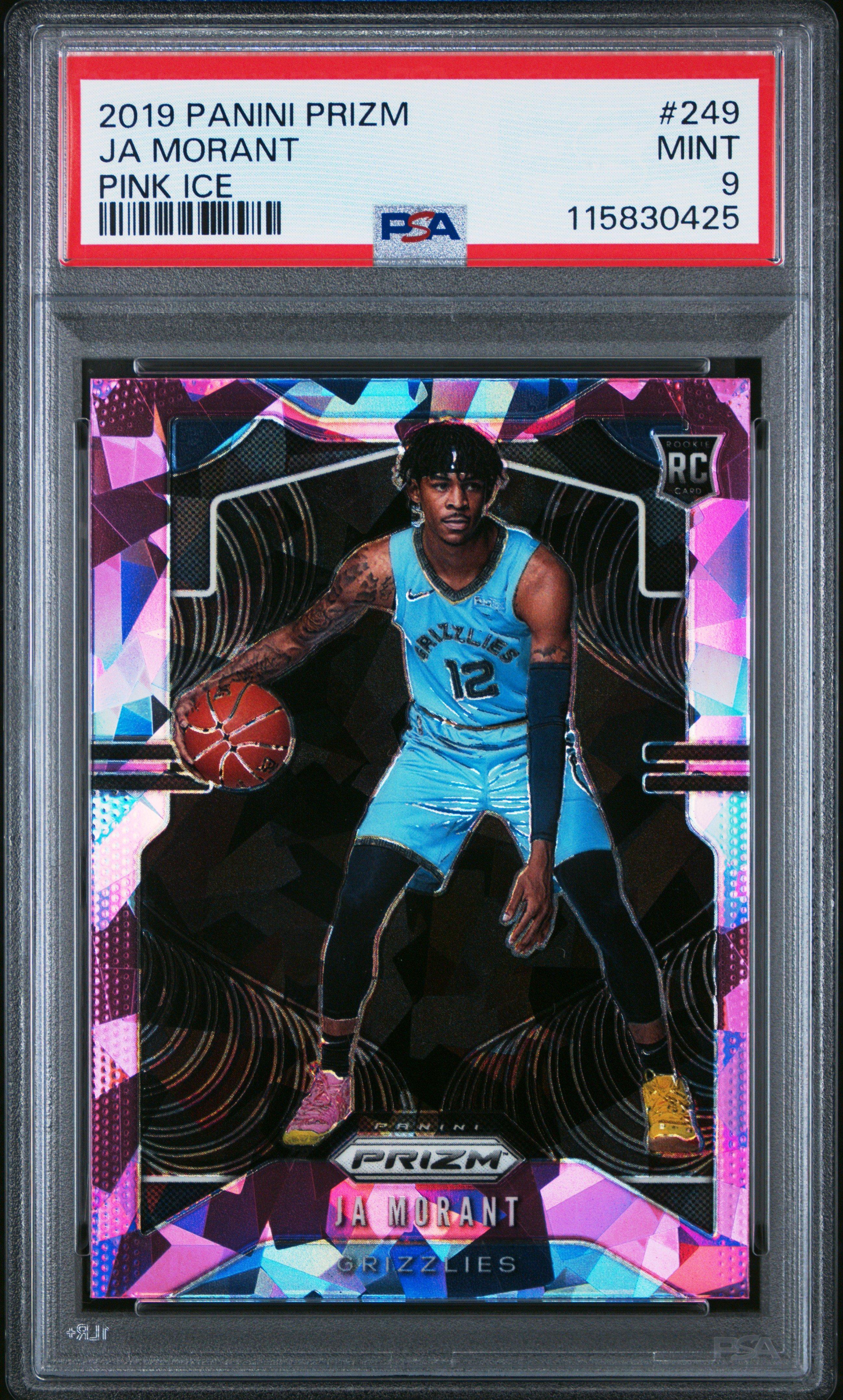 2019 Panini Prizm 249 Ja Morant Pink Ice PSA 9