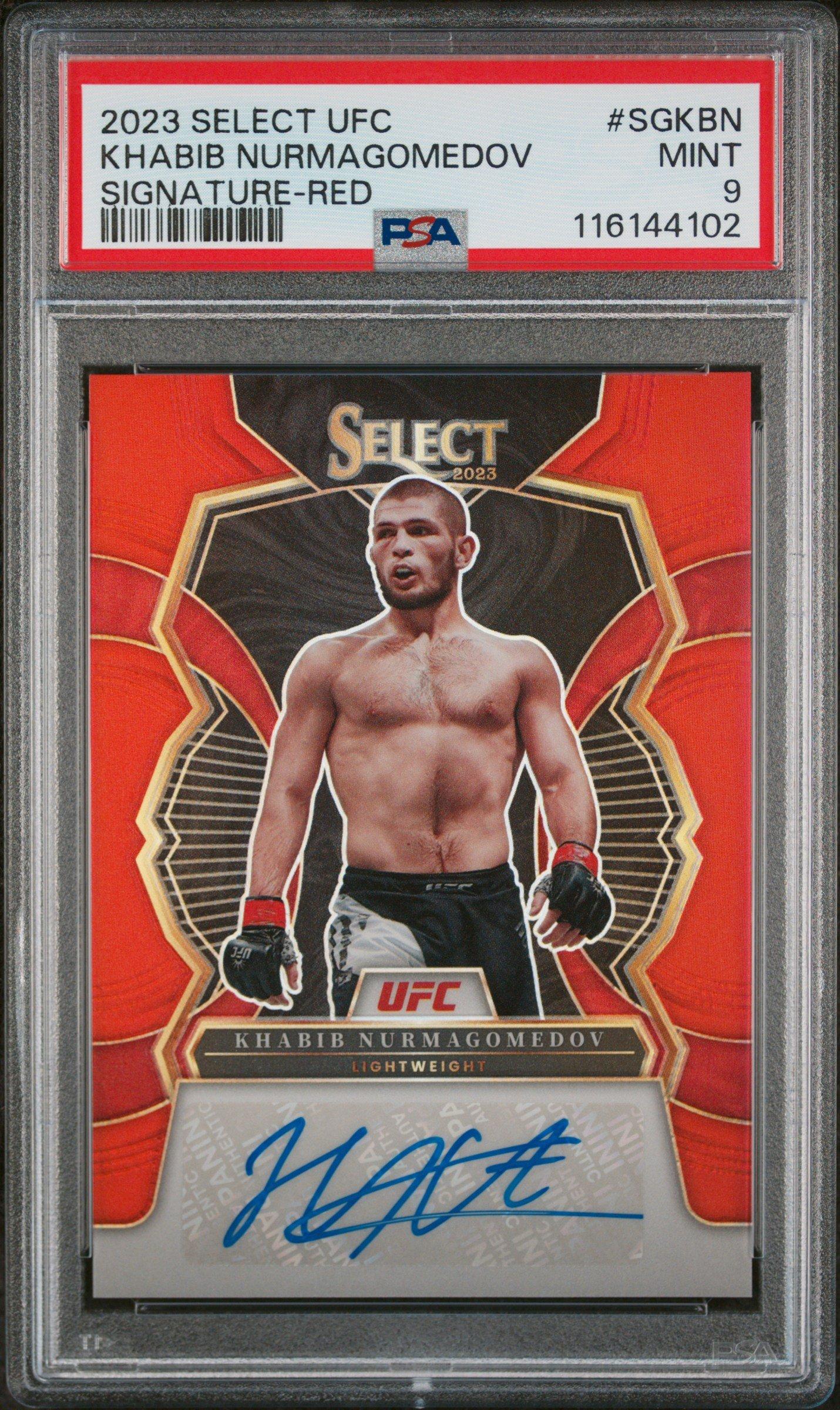 2023 Panini Select Ufc Signatures Sgkbn Khabib Nurmagomedov Red PSA 9