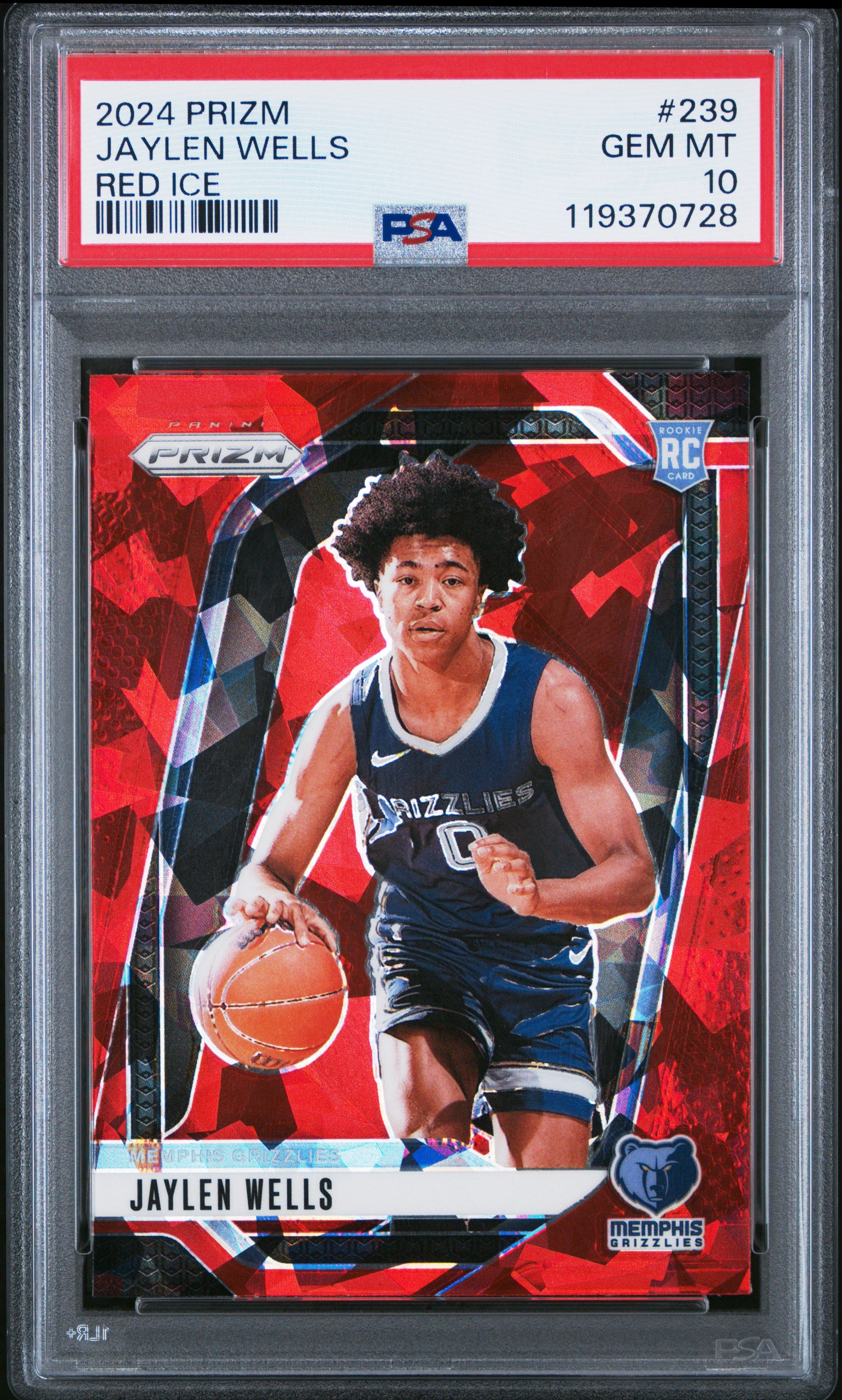 2024 Panini Prizm 239 Jaylen Wells Red Ice PSA 10