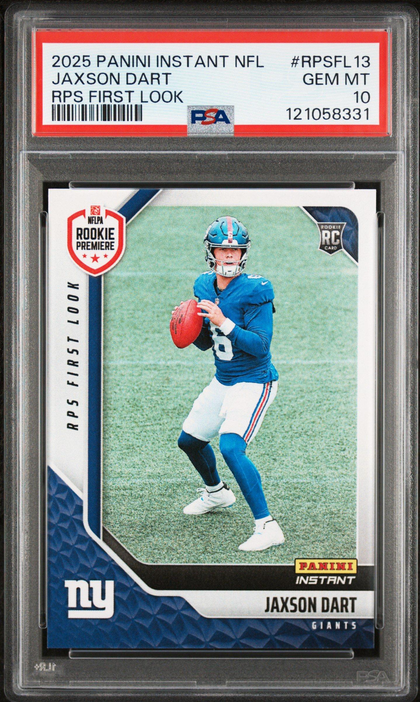 2025 Panini Instant Nfl Rps First Look Rpsfl13 Jaxson Dart PSA 10