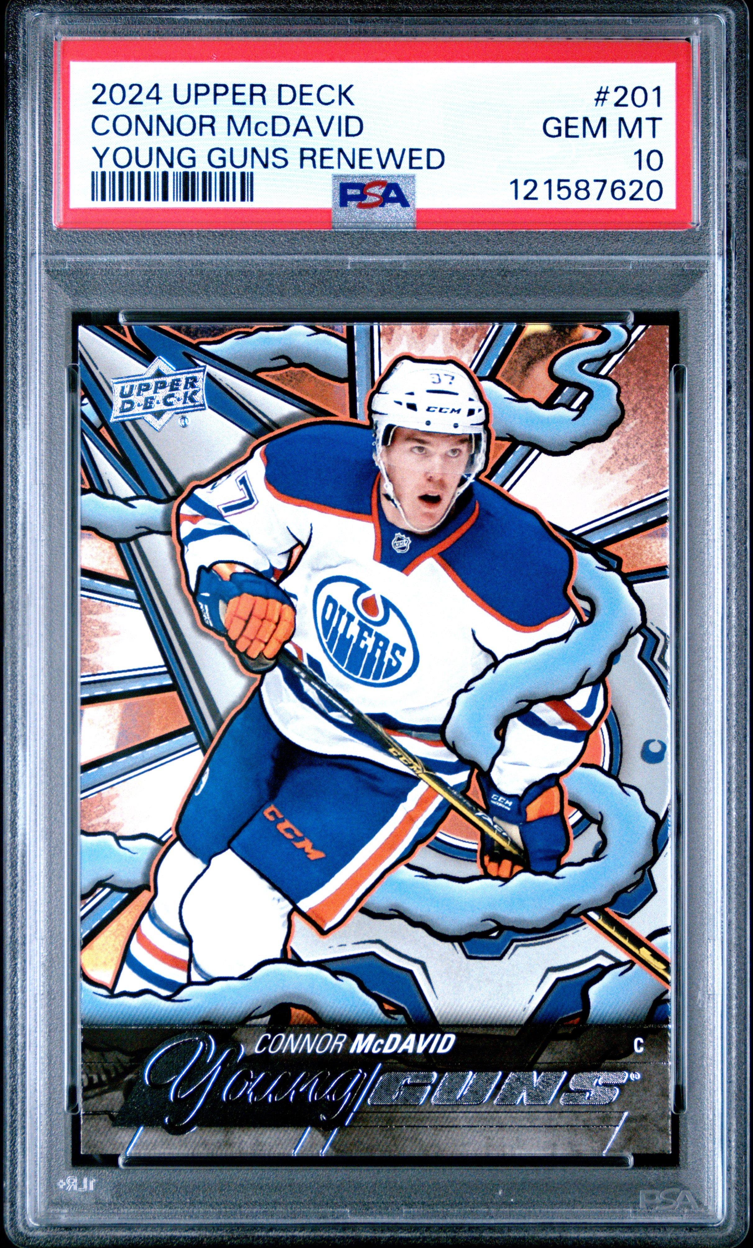 2024 Upper Deck Young Guns Renewed 201 Connor Mcdavid PSA 10
