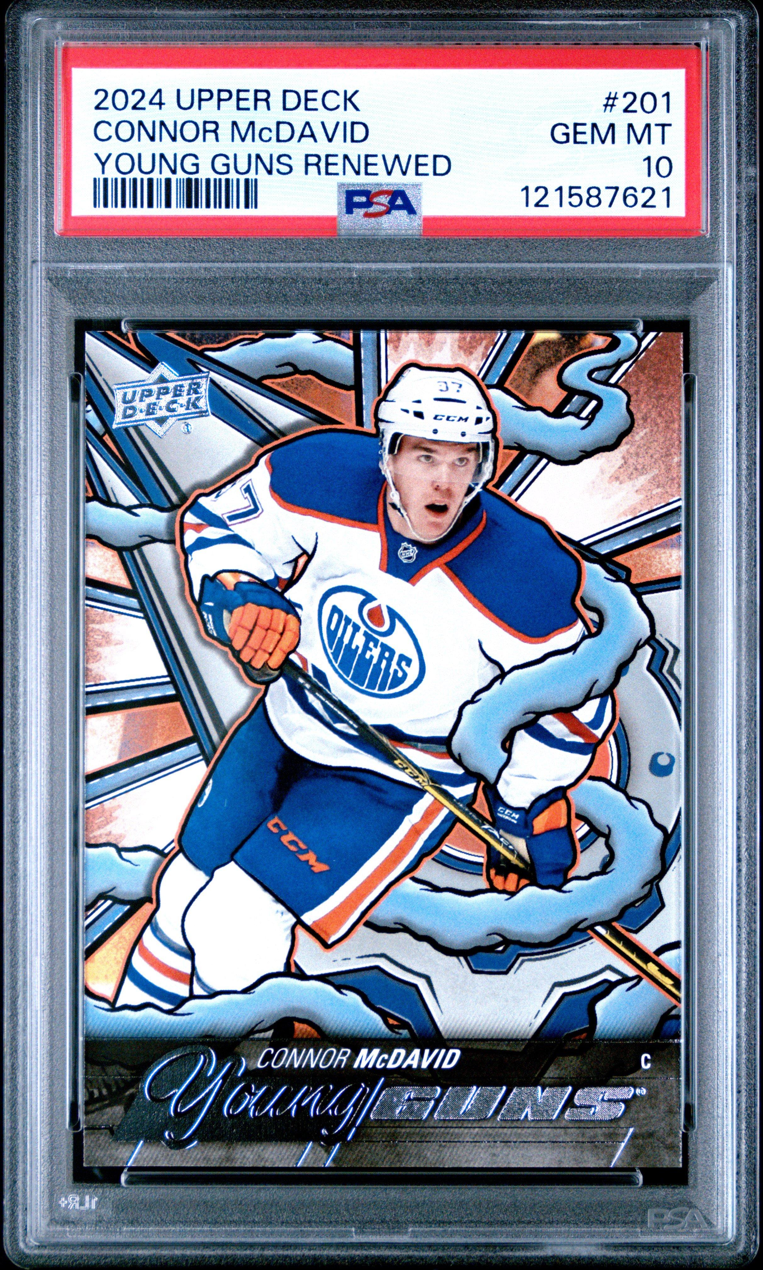 2024 Upper Deck Young Guns Renewed 201 Connor Mcdavid PSA 10
