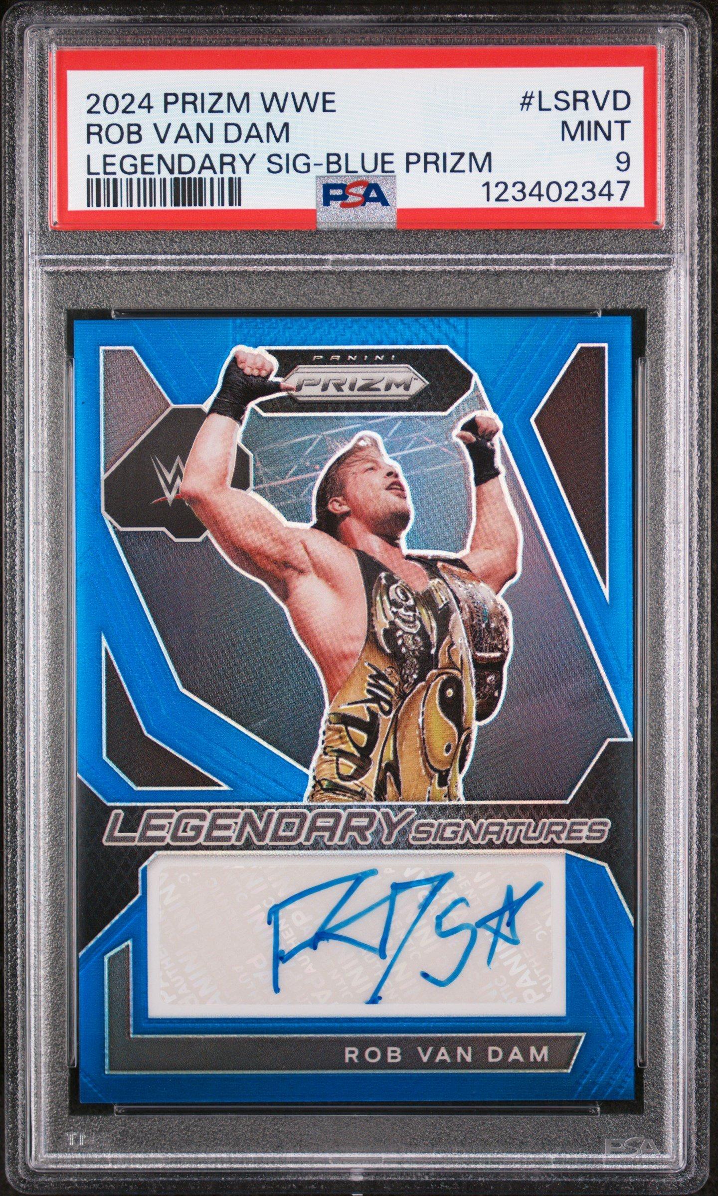2024 Panini Prizm Wwe Legendary Signatures Lsrvd Rob Van Dam Blue Prizm PSA 9