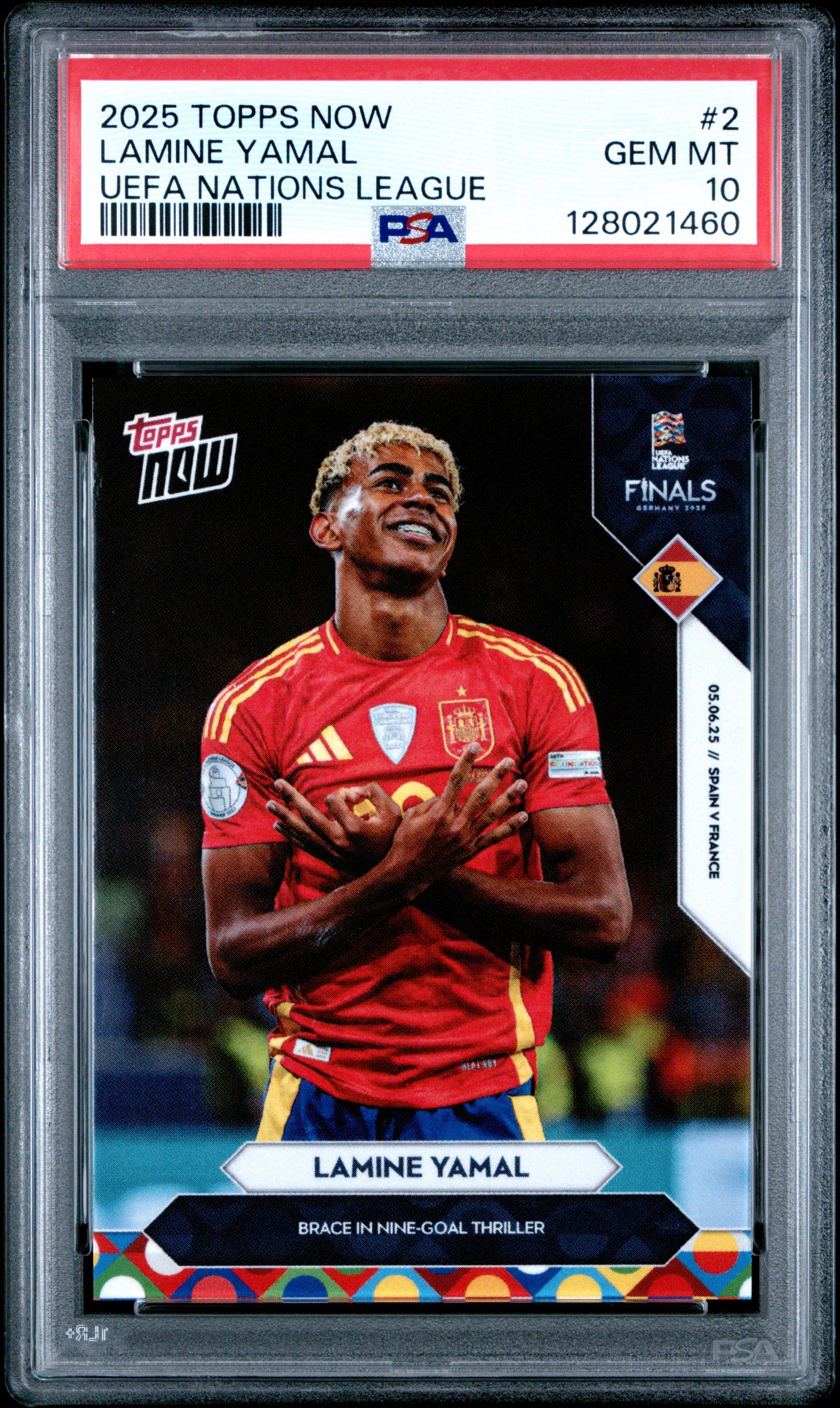 2025 Topps Now Uefa Nations League 2 Lamine Yamal PSA 10