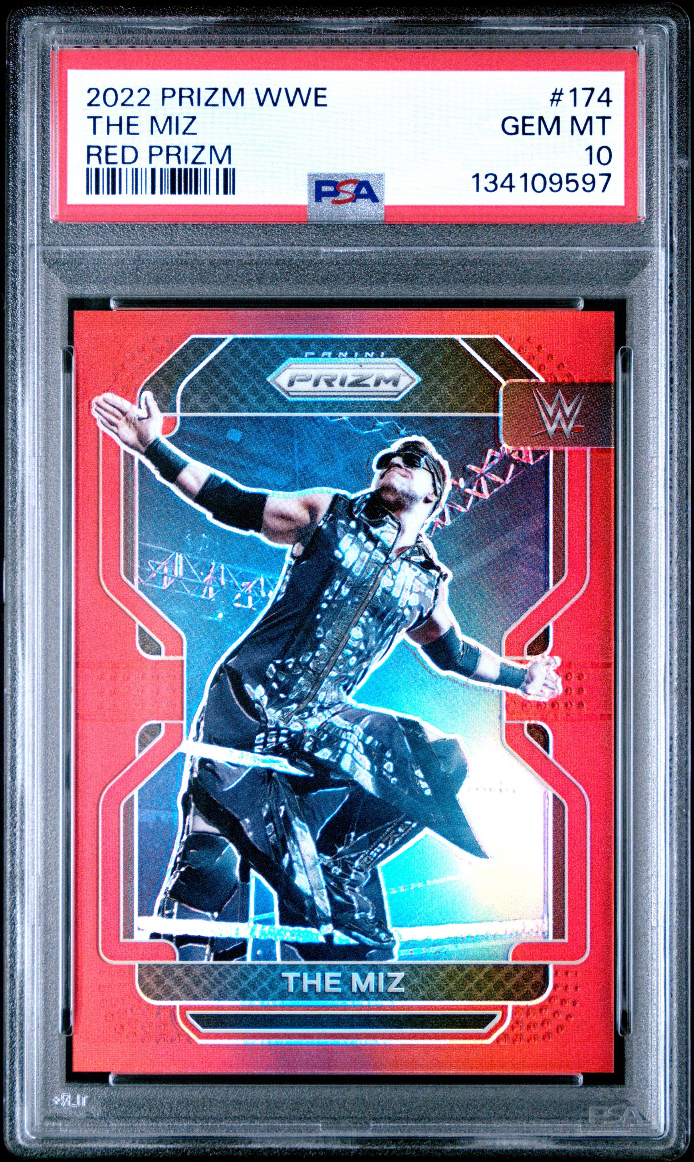 2022 Panini Prizm Wwe 174 The Miz Red Prizm PSA 10