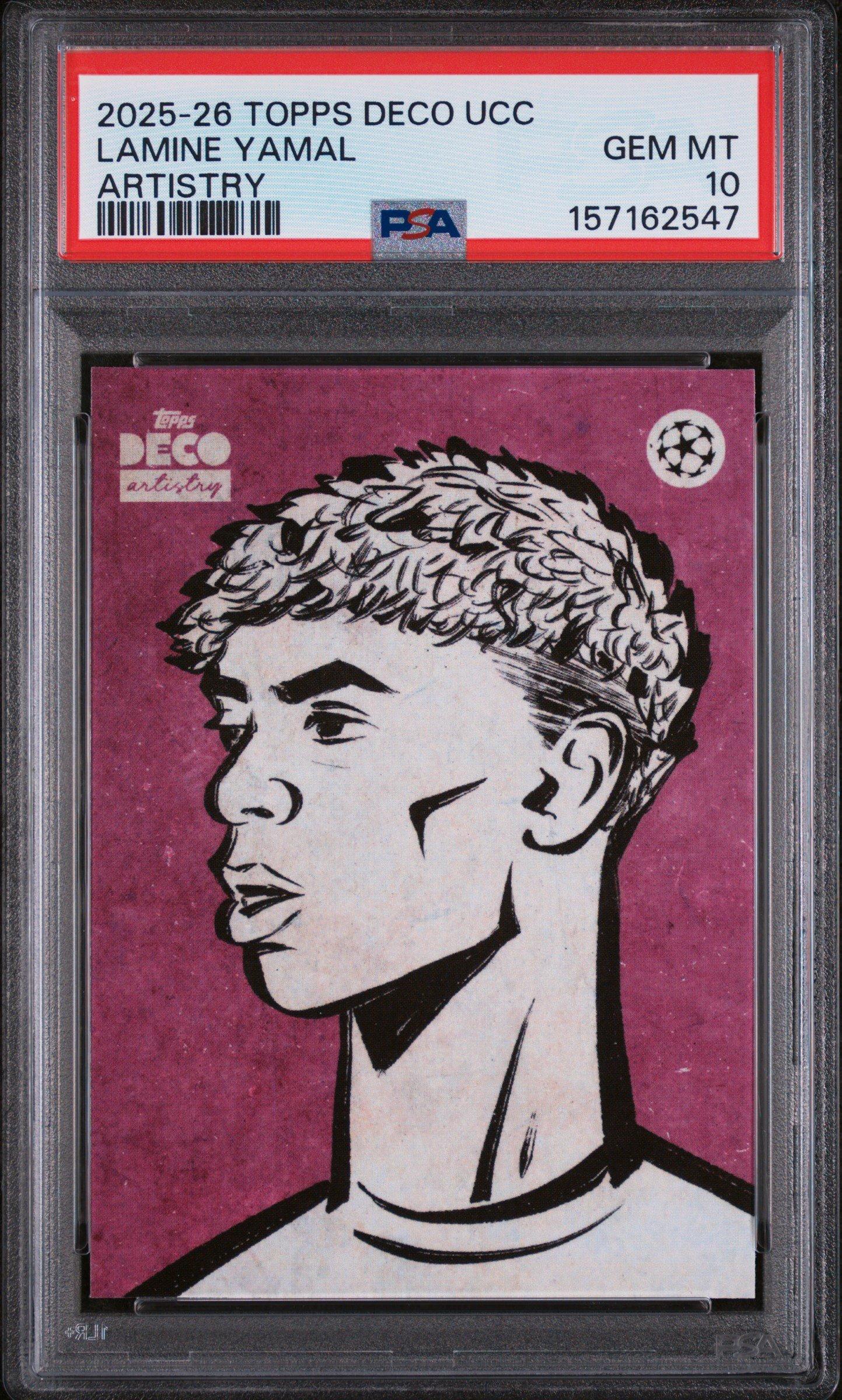 2025-2026 Topps Deco Uefa Club Competitions Artistry  Lamine Yamal PSA 10