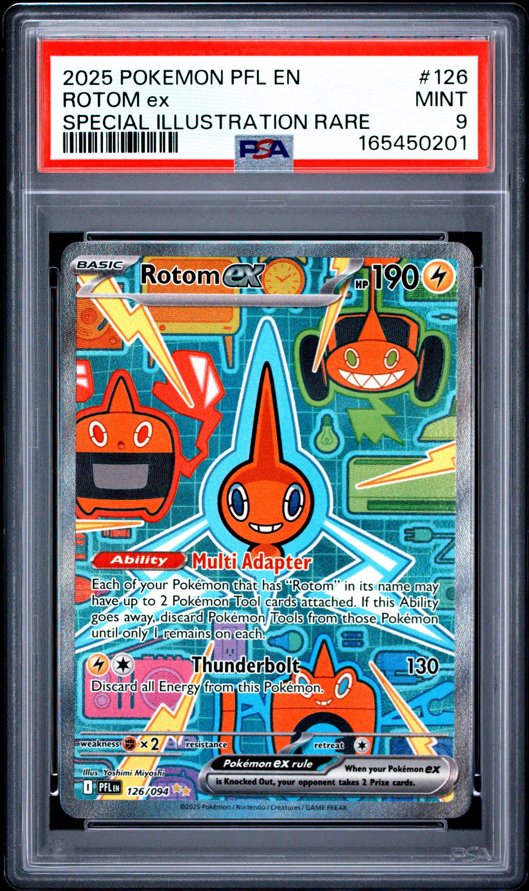 2025 Pokemon Pfl En-phantasmal Flames 126 Rotom Ex Special Illustration Rare PSA 9