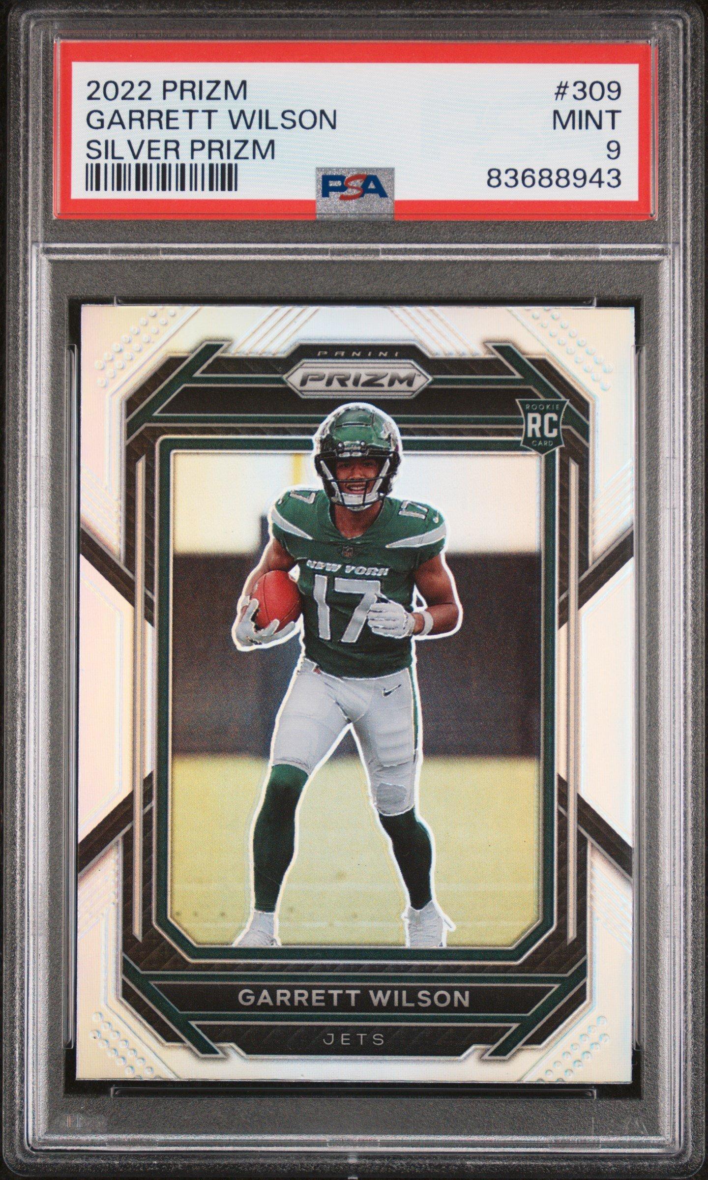 2022 Panini Prizm 309 Garrett Wilson Silver Prizm PSA 9