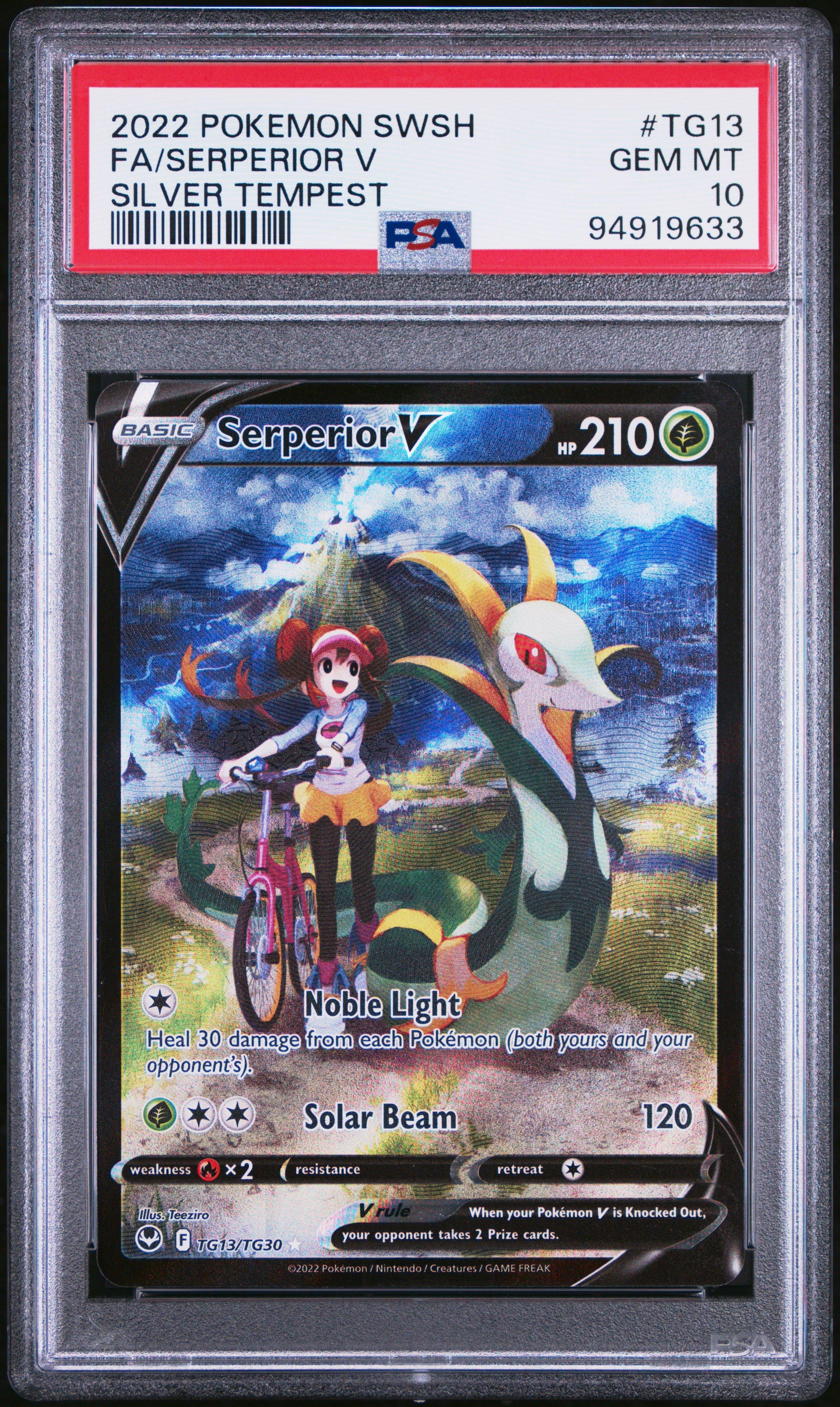 2022 Pokemon Sword & Shield Silver Tempest Tg13 Full Art/serperior V PSA 10